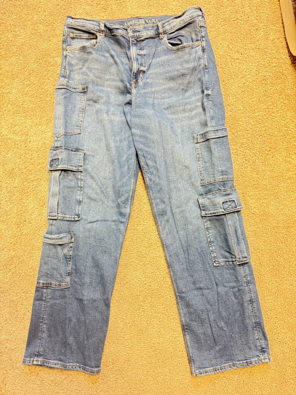 American Eagle super baggy straight jeans size 18 long